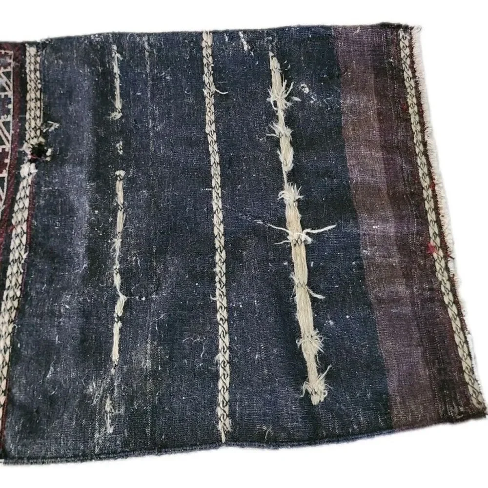 Antique Hand Knotted Wool Khorjin Double Saddlebag Tribal Rug 56x31.5